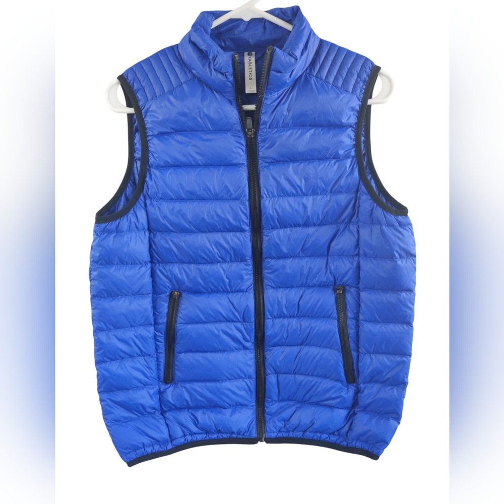 Fabletics Puffer Vest, Sz LG,Blue (Bin A)